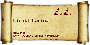 Lichtl Larina névjegykártya